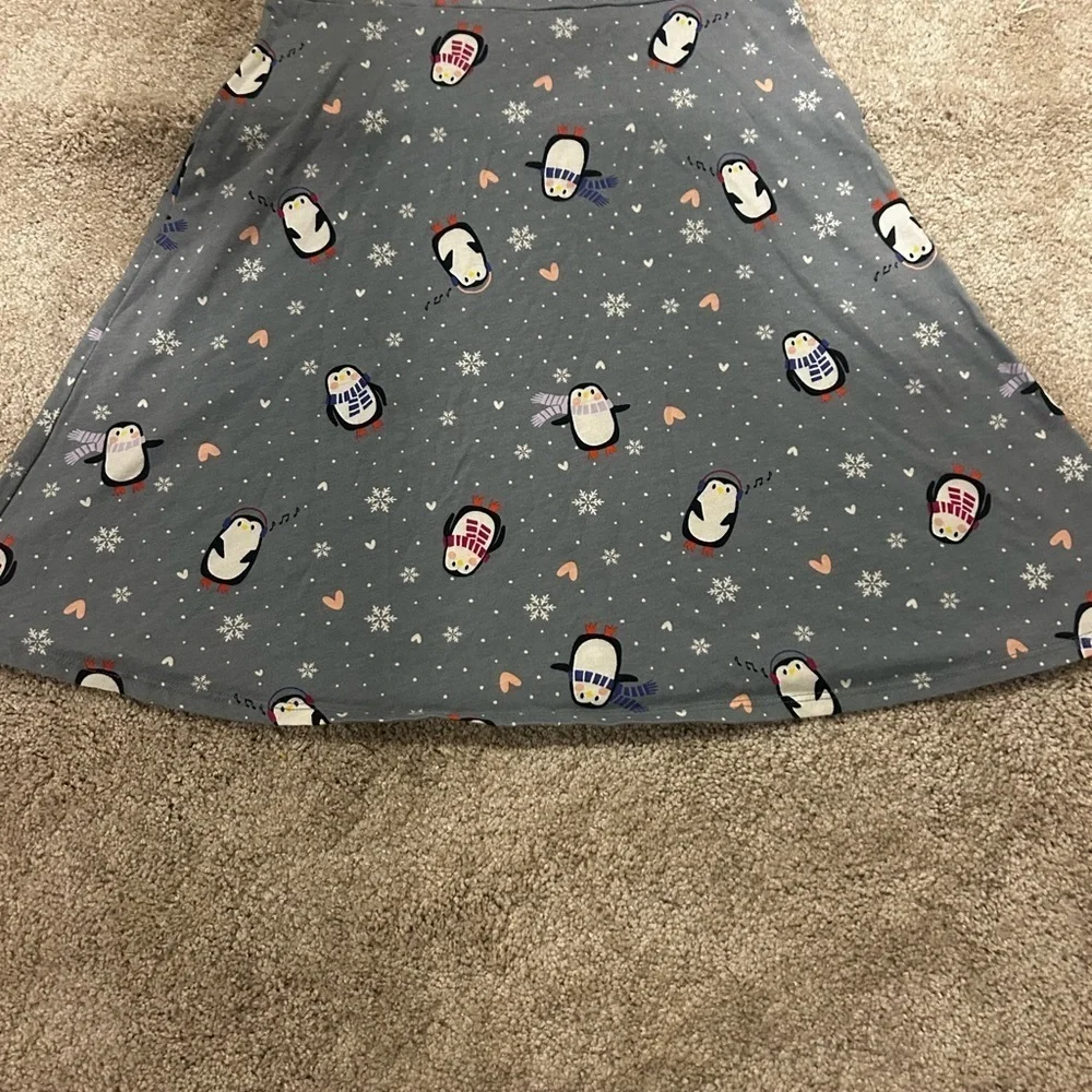NWOT Wonder Nation Gray Penguin Print Dress Sz. Large-10/12